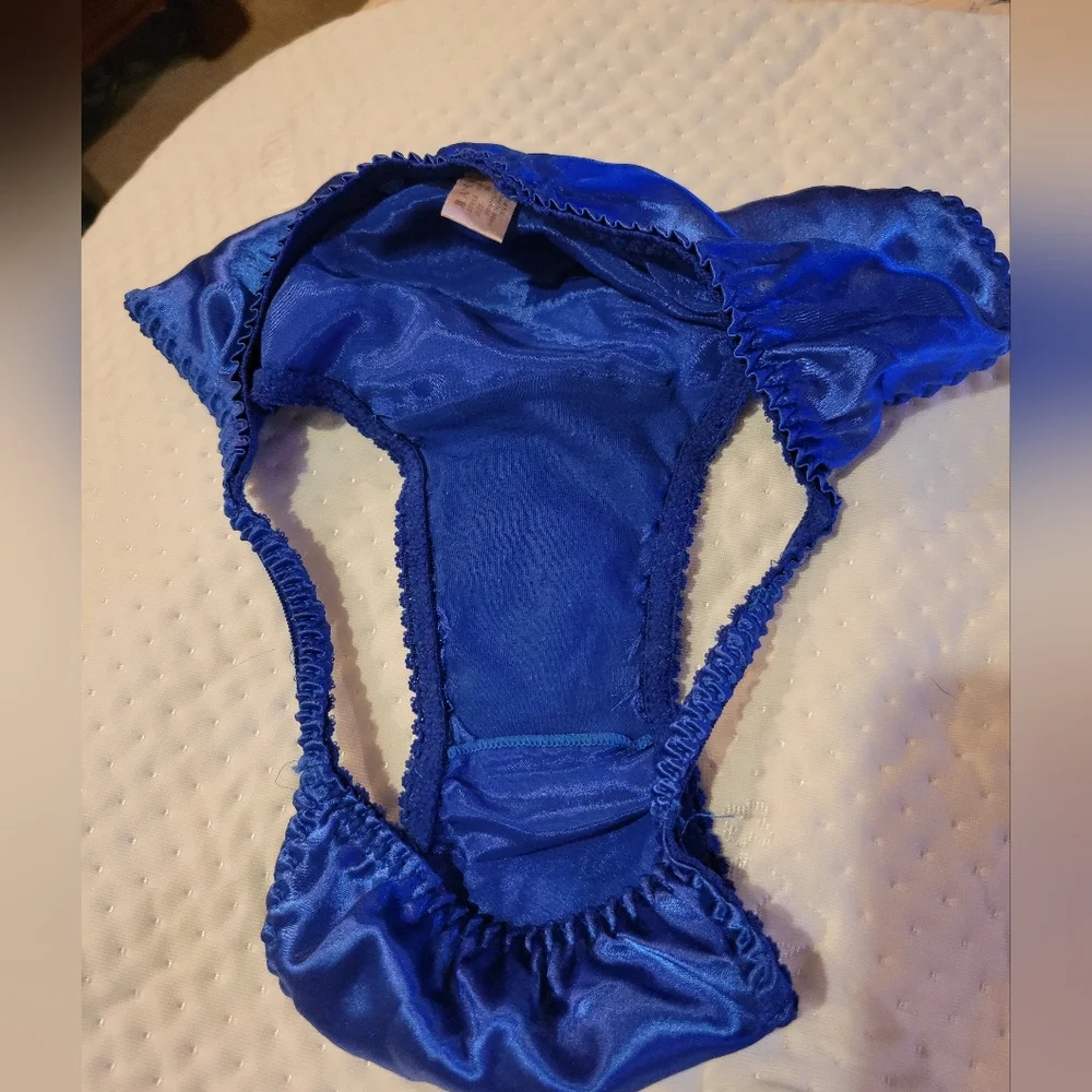 Blue VINTAGE SILKY POLYESTER PANTY - Picture 4 of 5